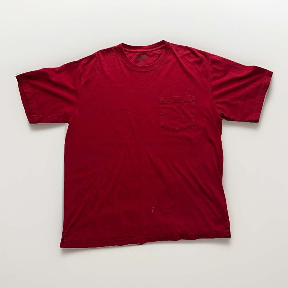 Duluth Trading Short Sleeve T Shirt Mens L Red Pocket Tee Workwear Cotton Casual